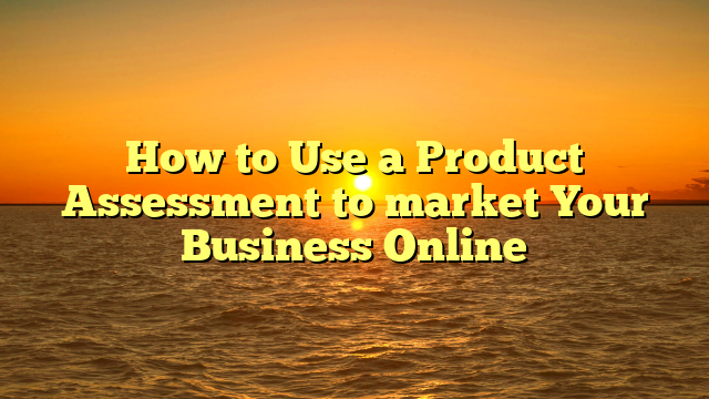 How to Use a Product Assessment to market Your Business Online