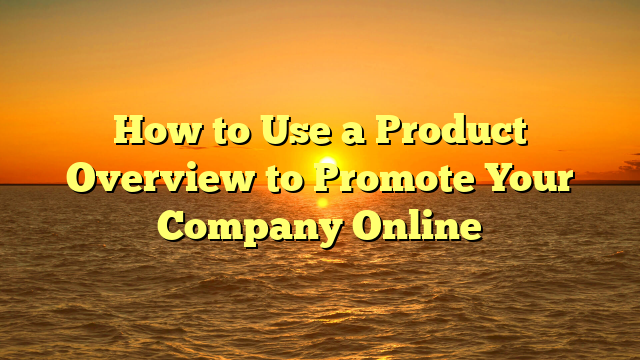 How to Use a Product Overview to Promote Your Company Online