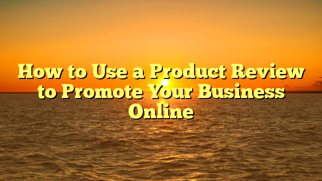 How to Use a Product Review to Promote Your Business Online