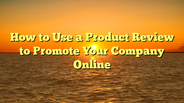 How to Use a Product Review to Promote Your Company Online